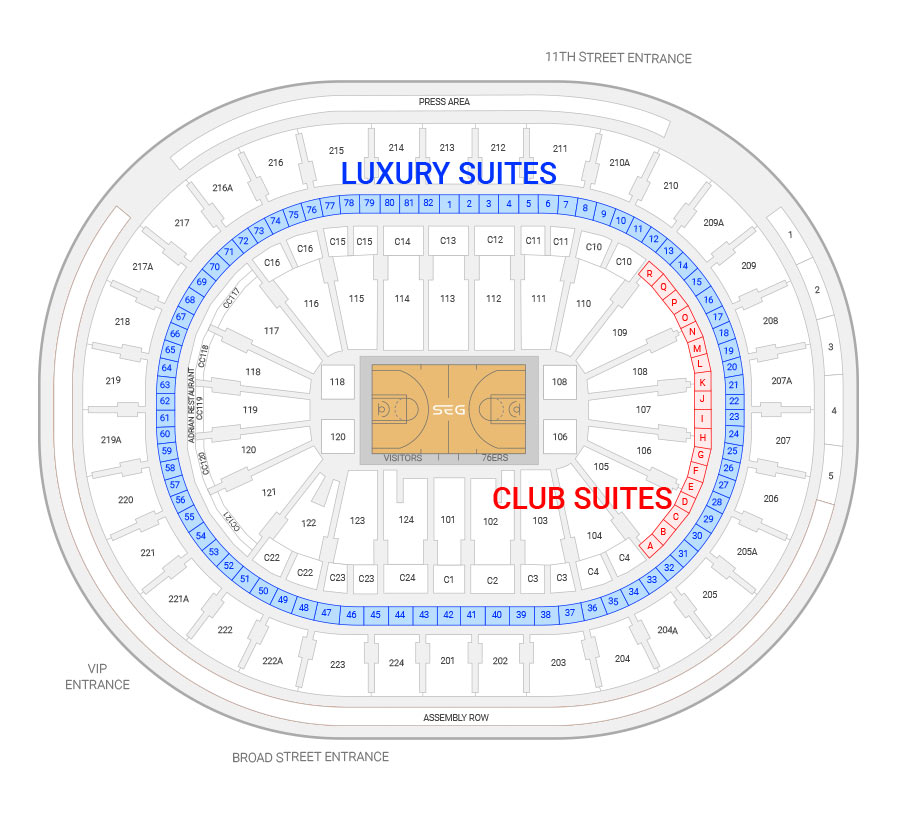Philadelphia 76ers Seating Chart View