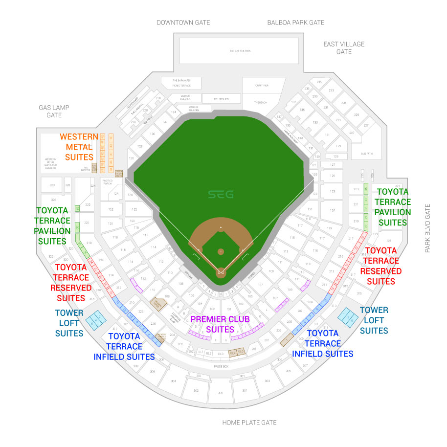 San Diego Padres Stadium Seating Chart