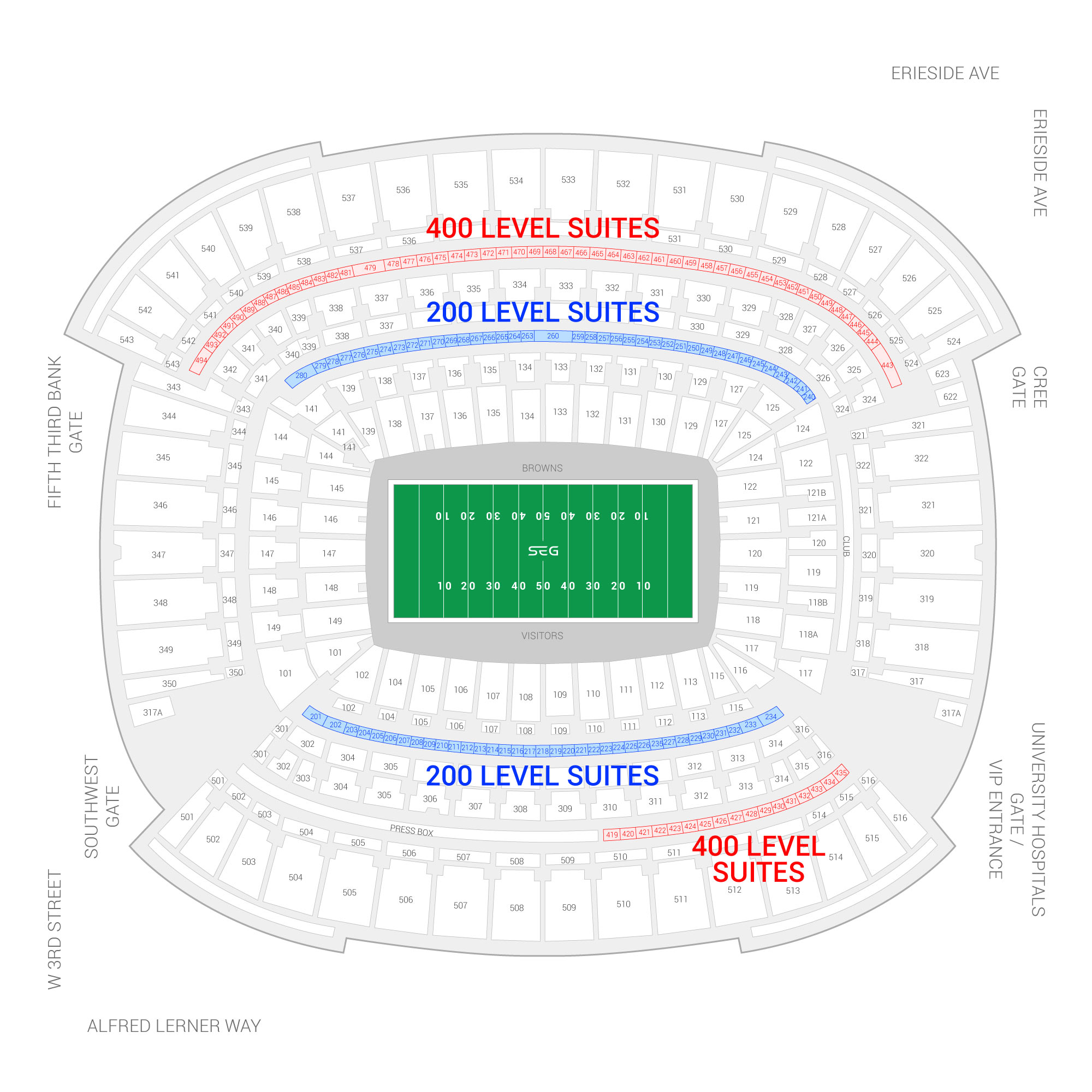 FirstEnergy Stadium /  Suite Map and Seating Chart