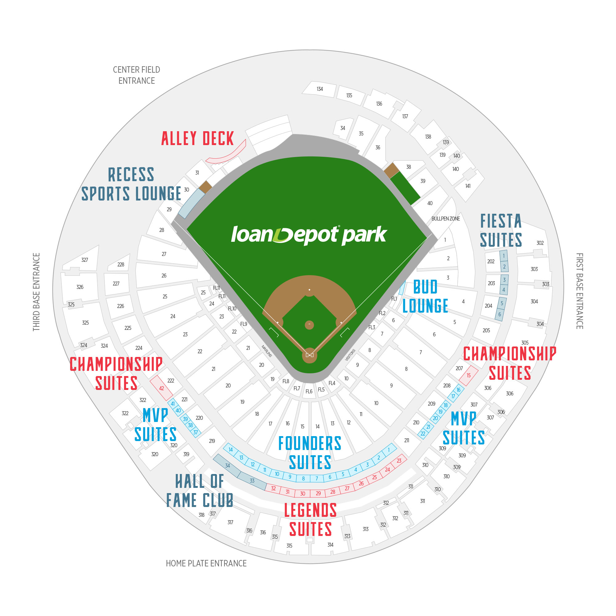 LoanDepot Park, section 40, row 8, home of Miami Marlins , page 1