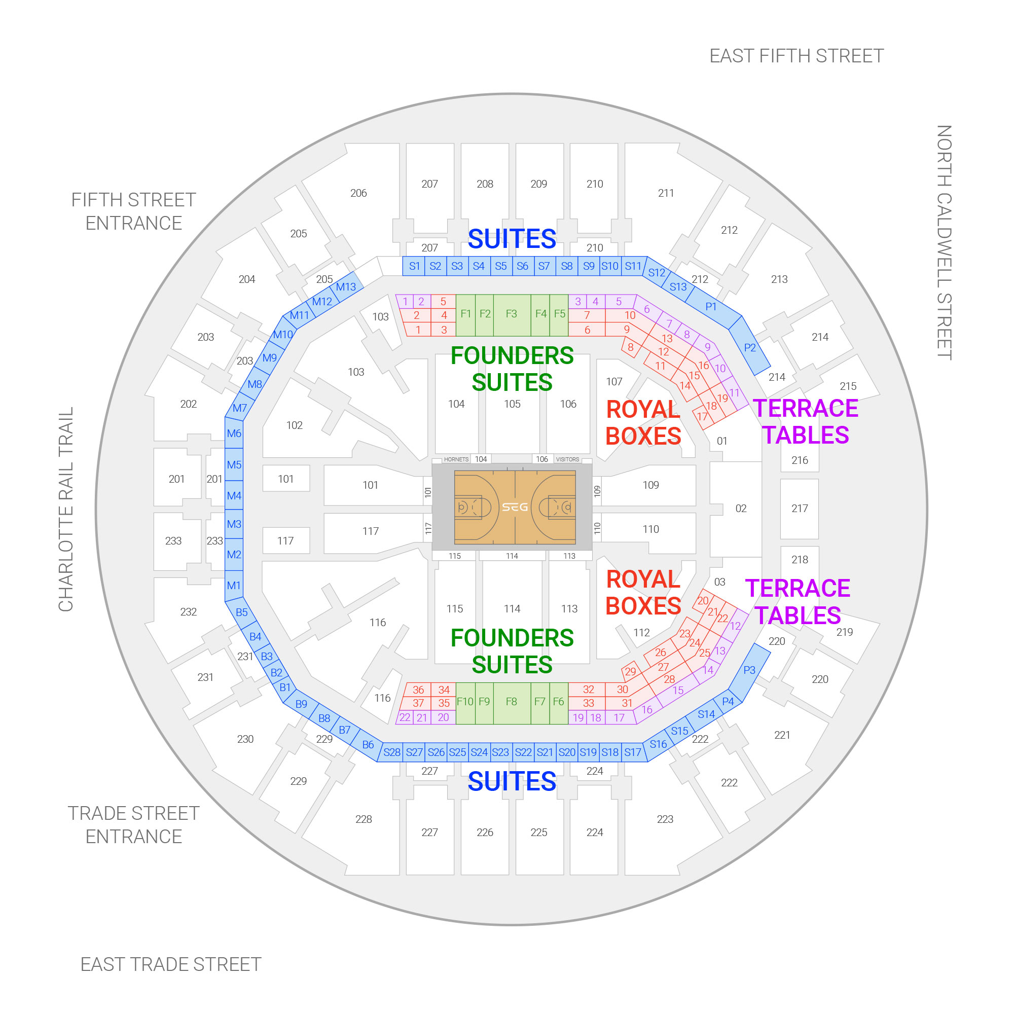 Charlotte Hornets Suite Seating Chart