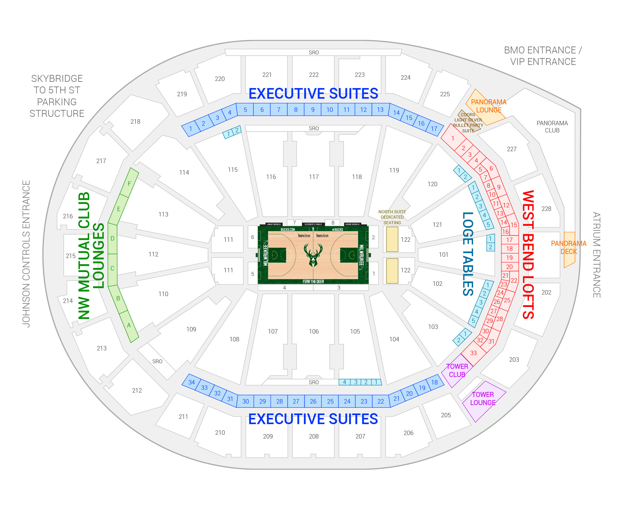 Bucks Seating Chart With Rows