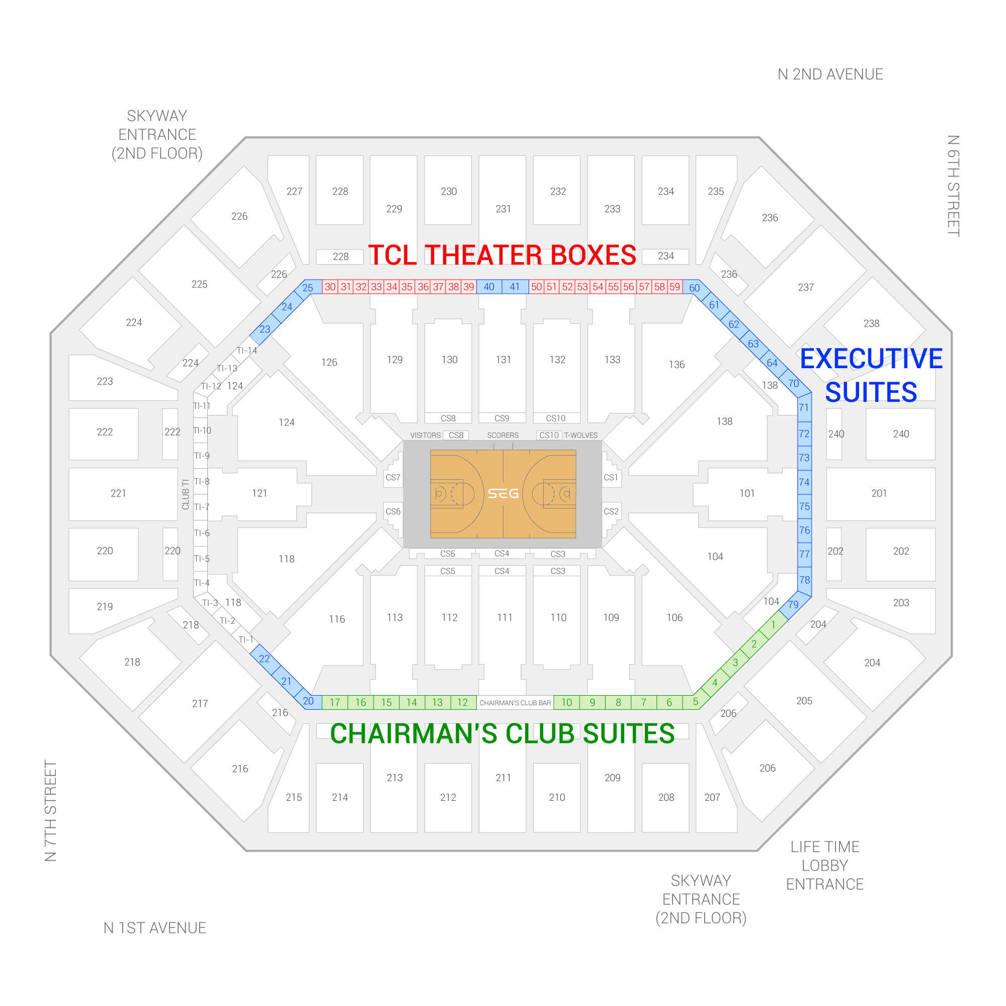 Target Center /  Suite Map and Seating Chart