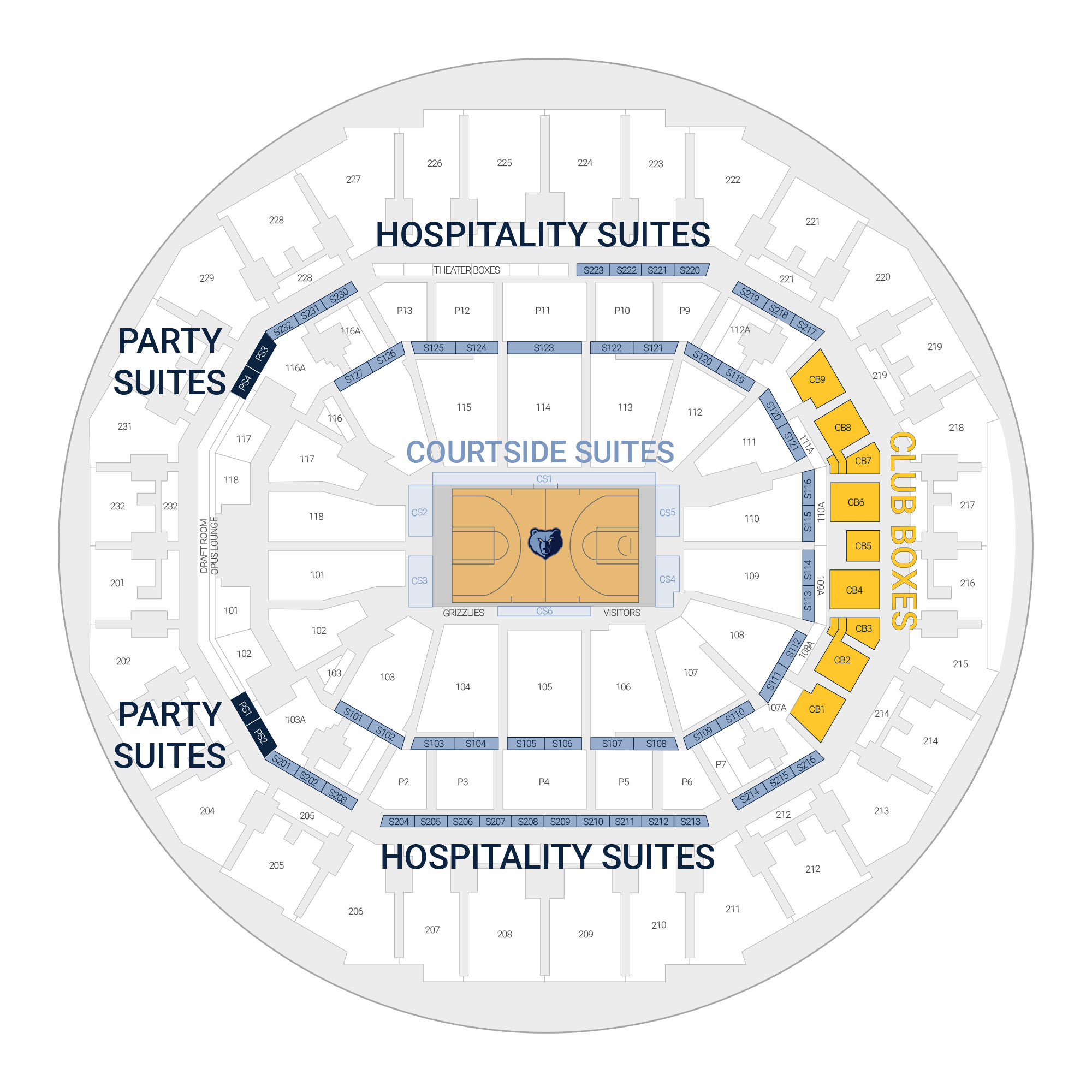 FedExForum /  Suite Map and Seating Chart