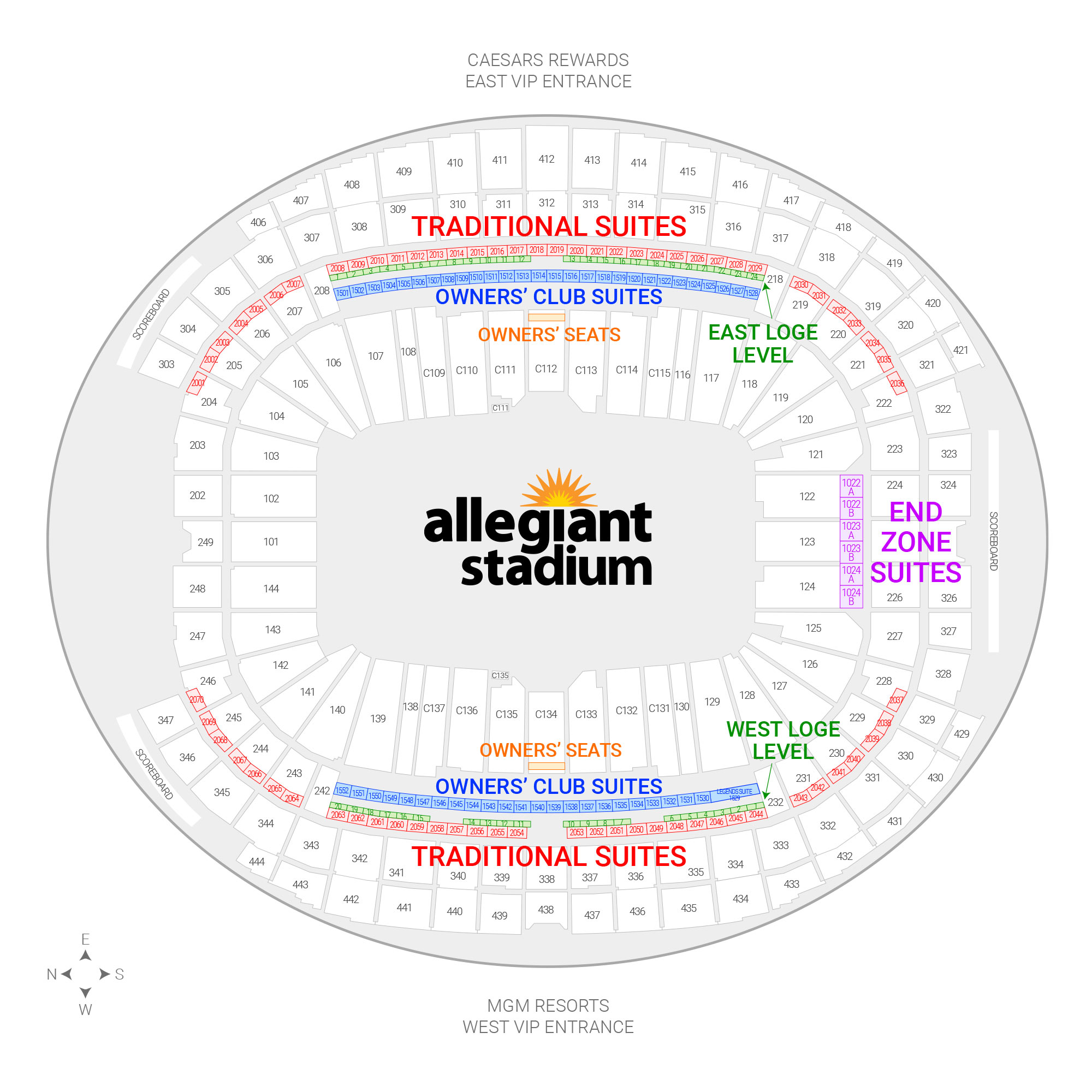 Allegiant Stadium / Las Vegas Raiders Suite Map and Seating Chart