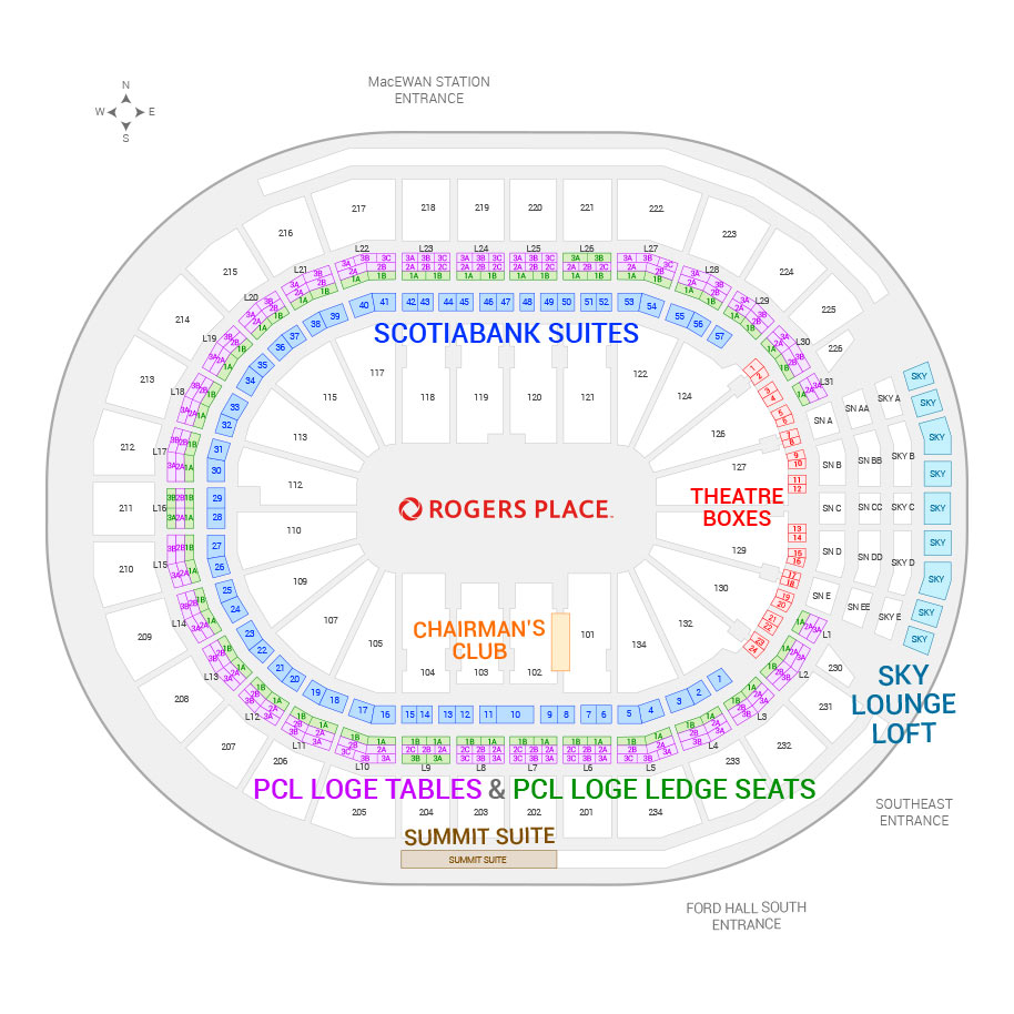 Breakdown Of The Rogers Place Seating Chart