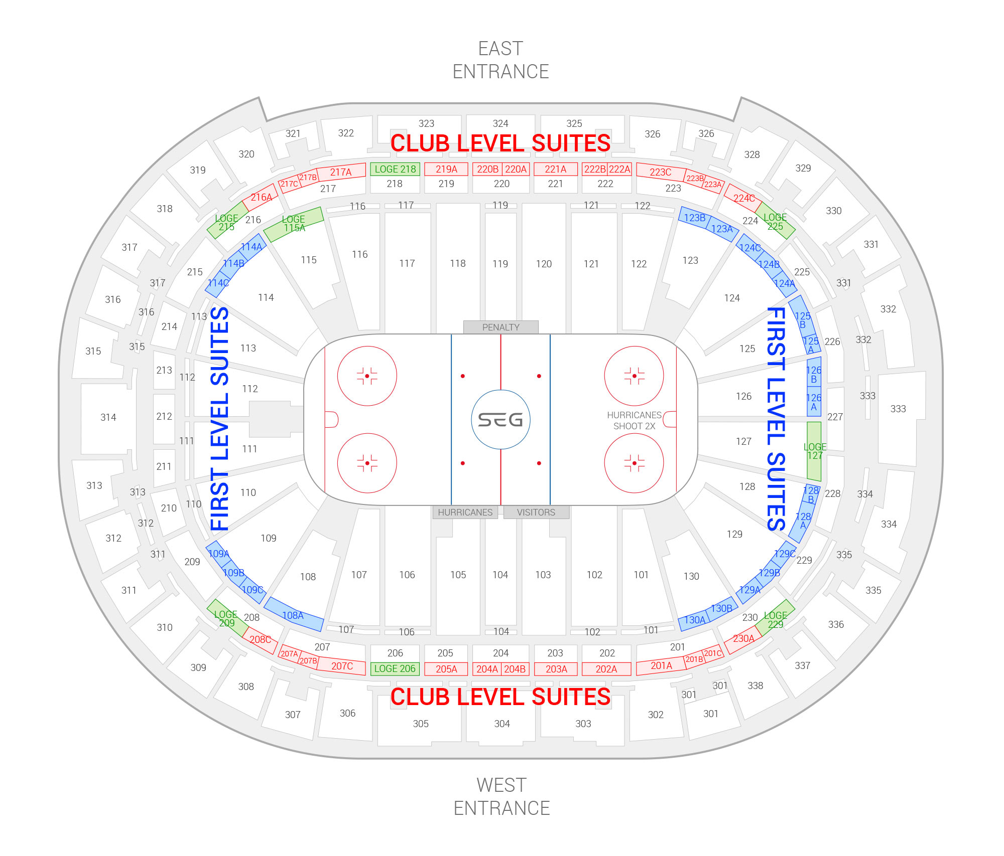 Carolina Hurricanes Seating Chart