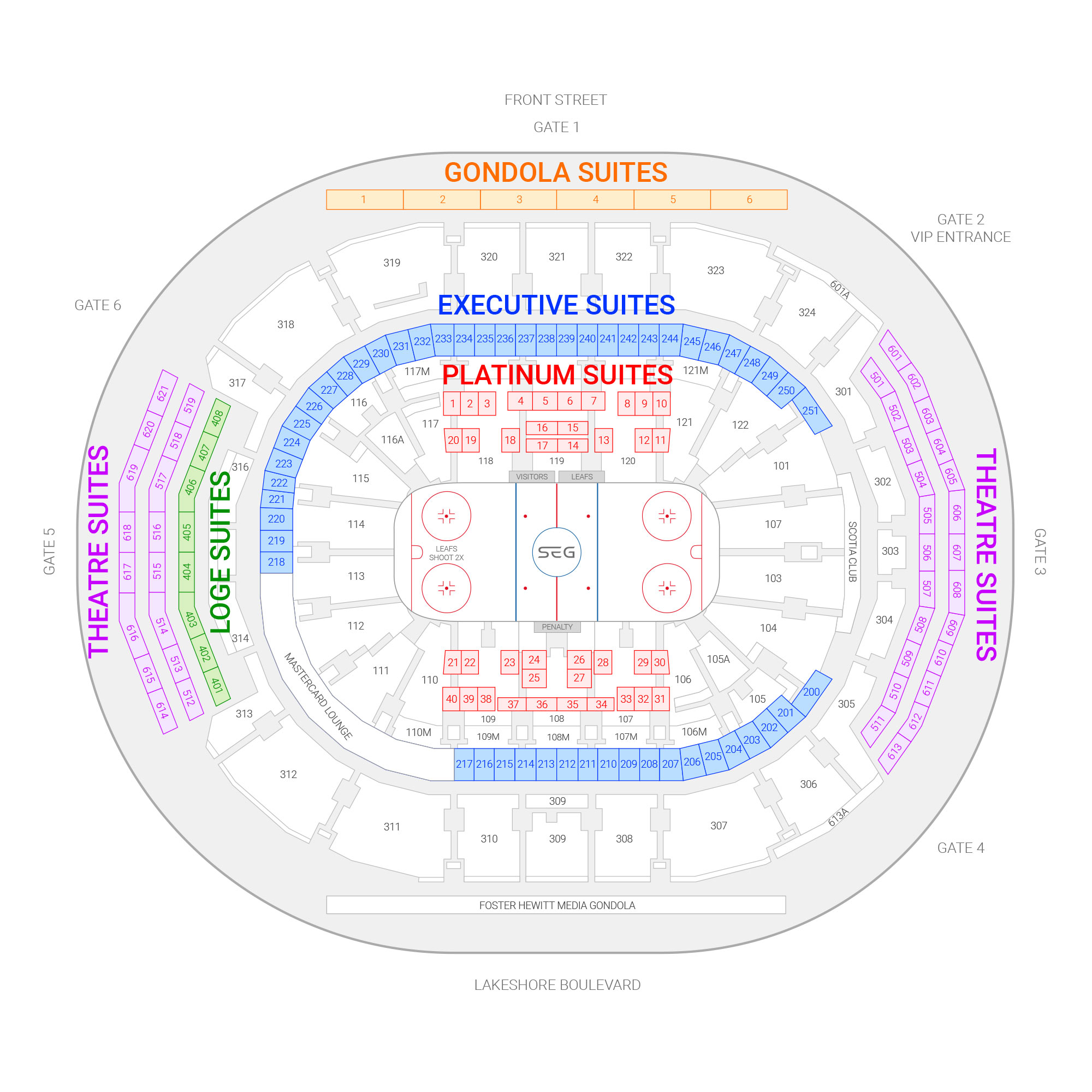 Scotiabank Arena / Toronto Maple Leafs Suite Map and Seating Chart