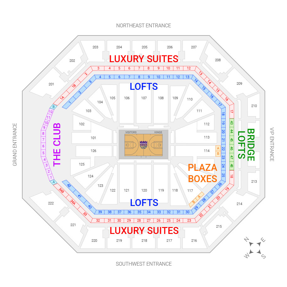 Golden 1 Center Seating Chart & Map