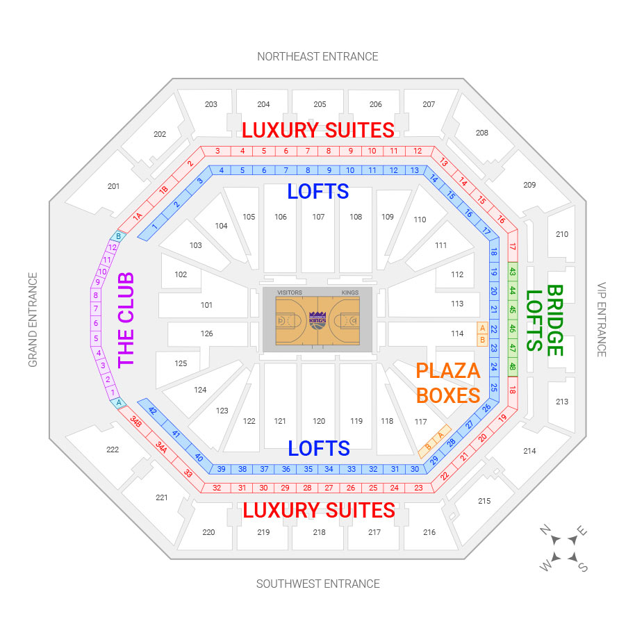 Golden 1 Center Sacramento Kings Seating Chart