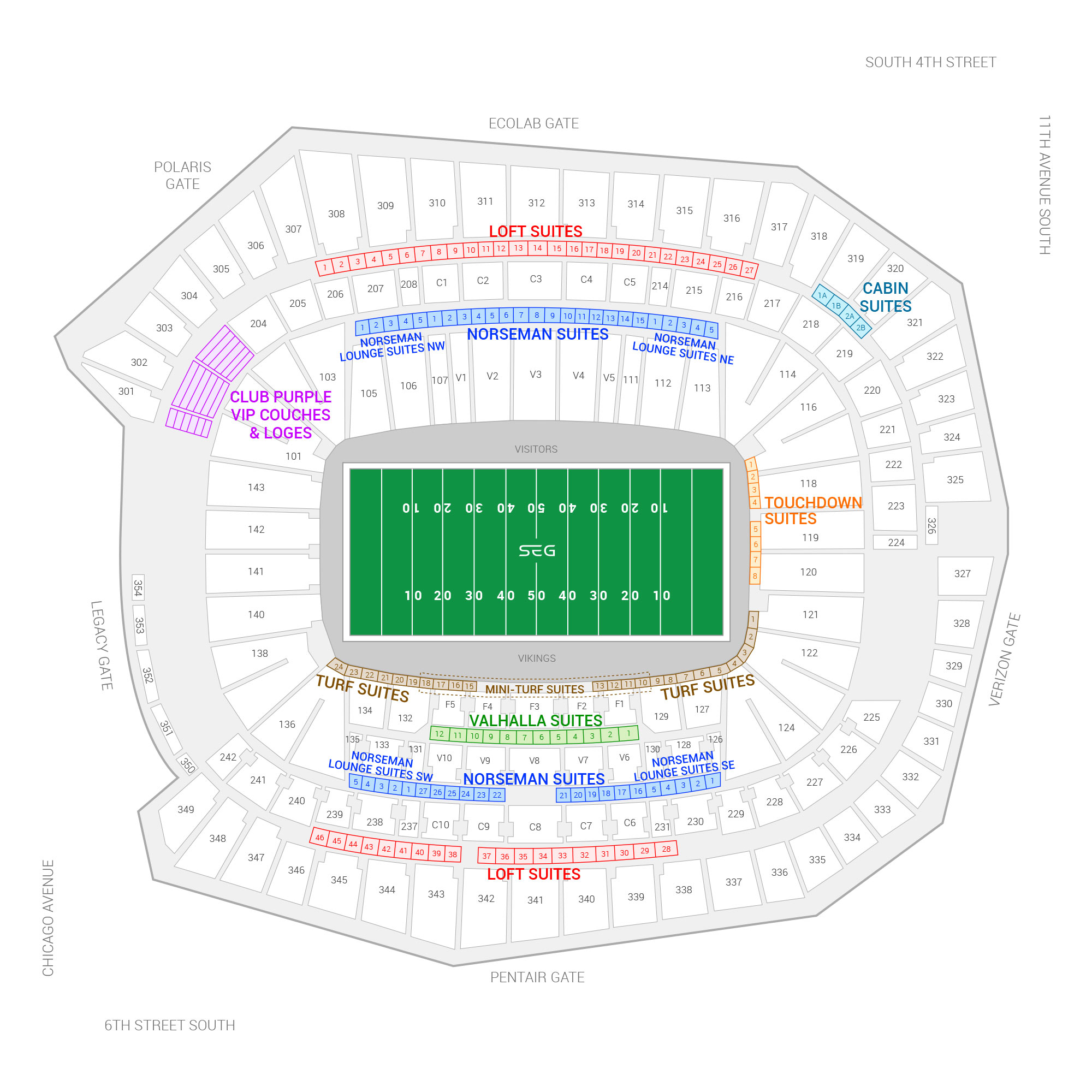 Super Bowl Seating Chart