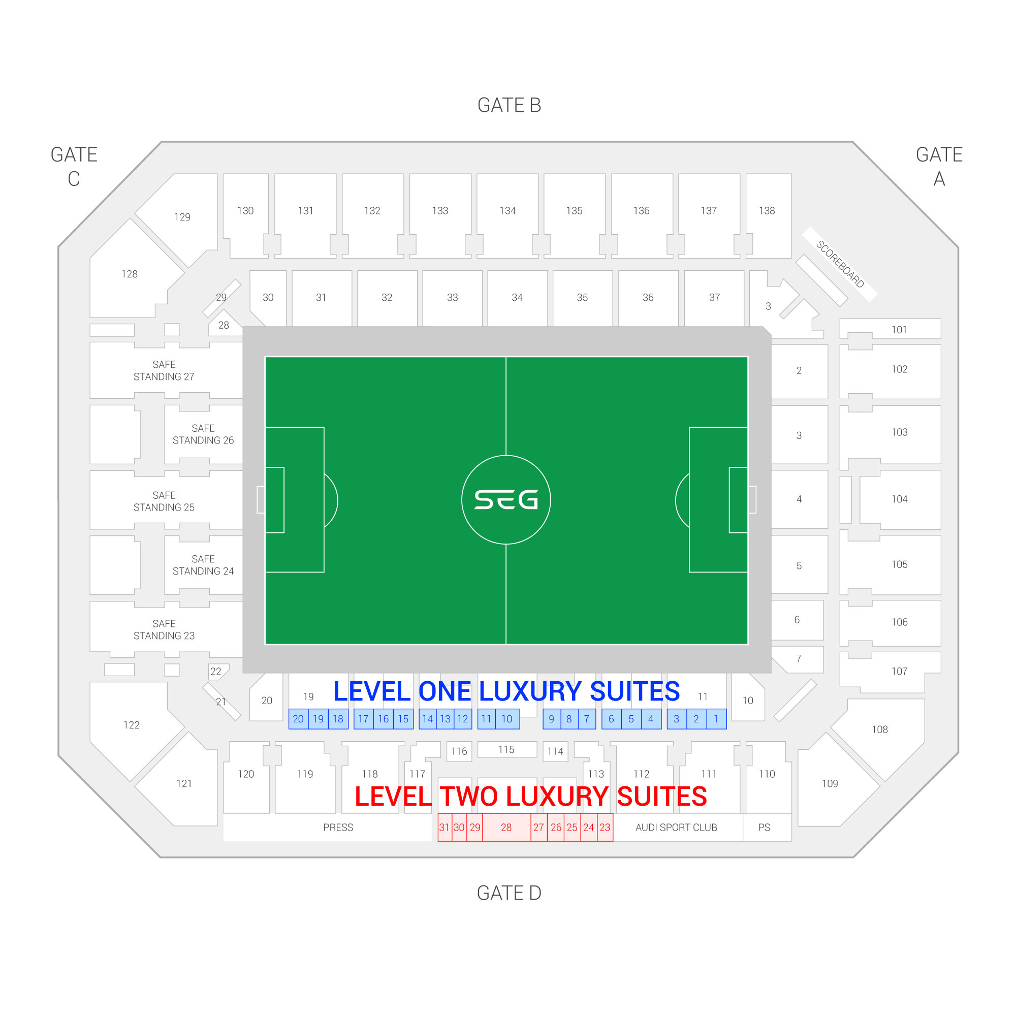 Orlando City Stadium /  Suite Map and Seating Chart