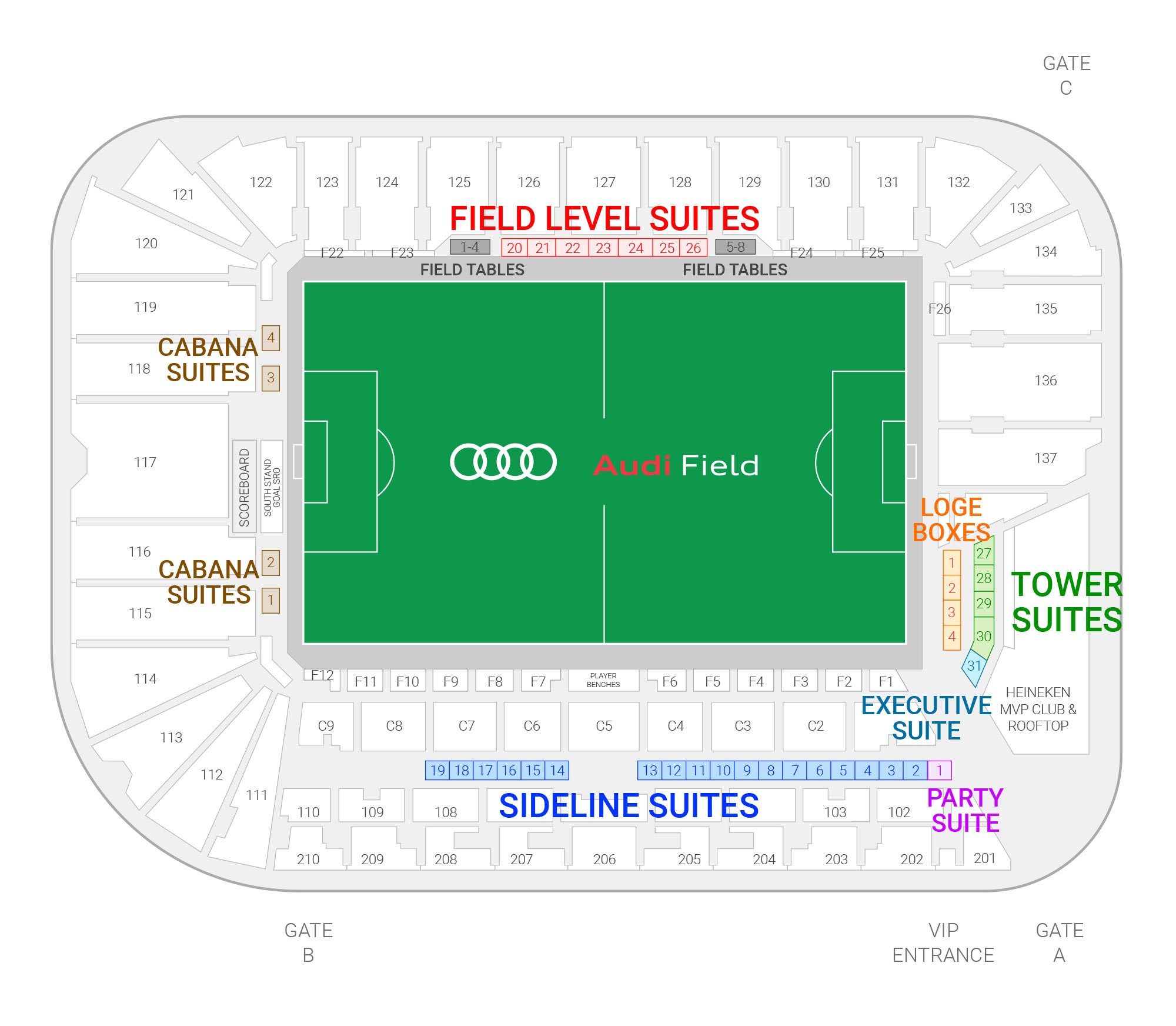 Audi Field /  Suite Map and Seating Chart