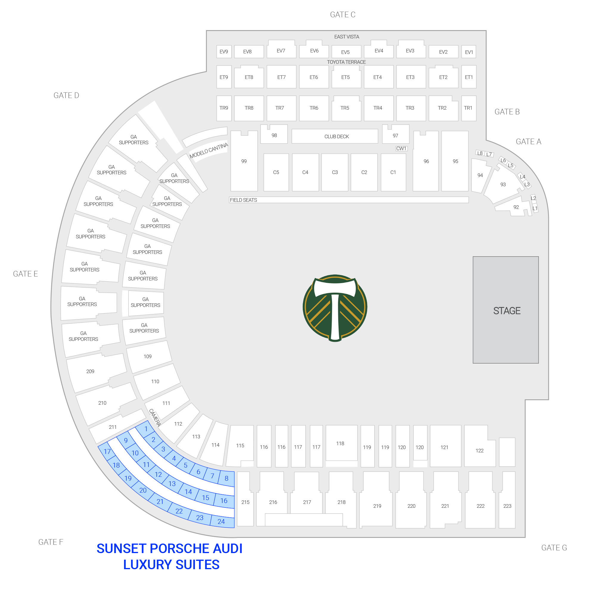 Providence Park /  Suite Map and Seating Chart