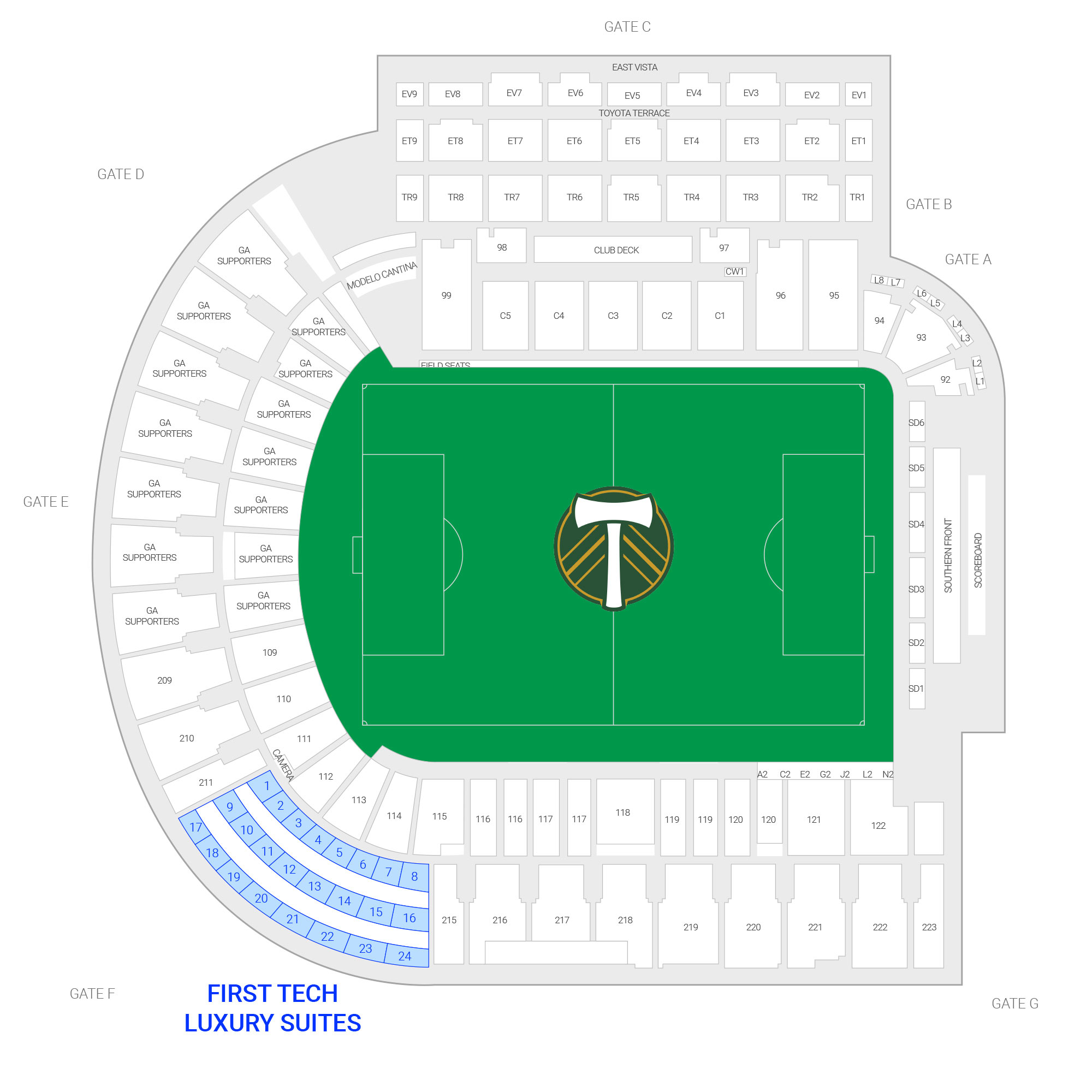 Providence Park /  Suite Map and Seating Chart