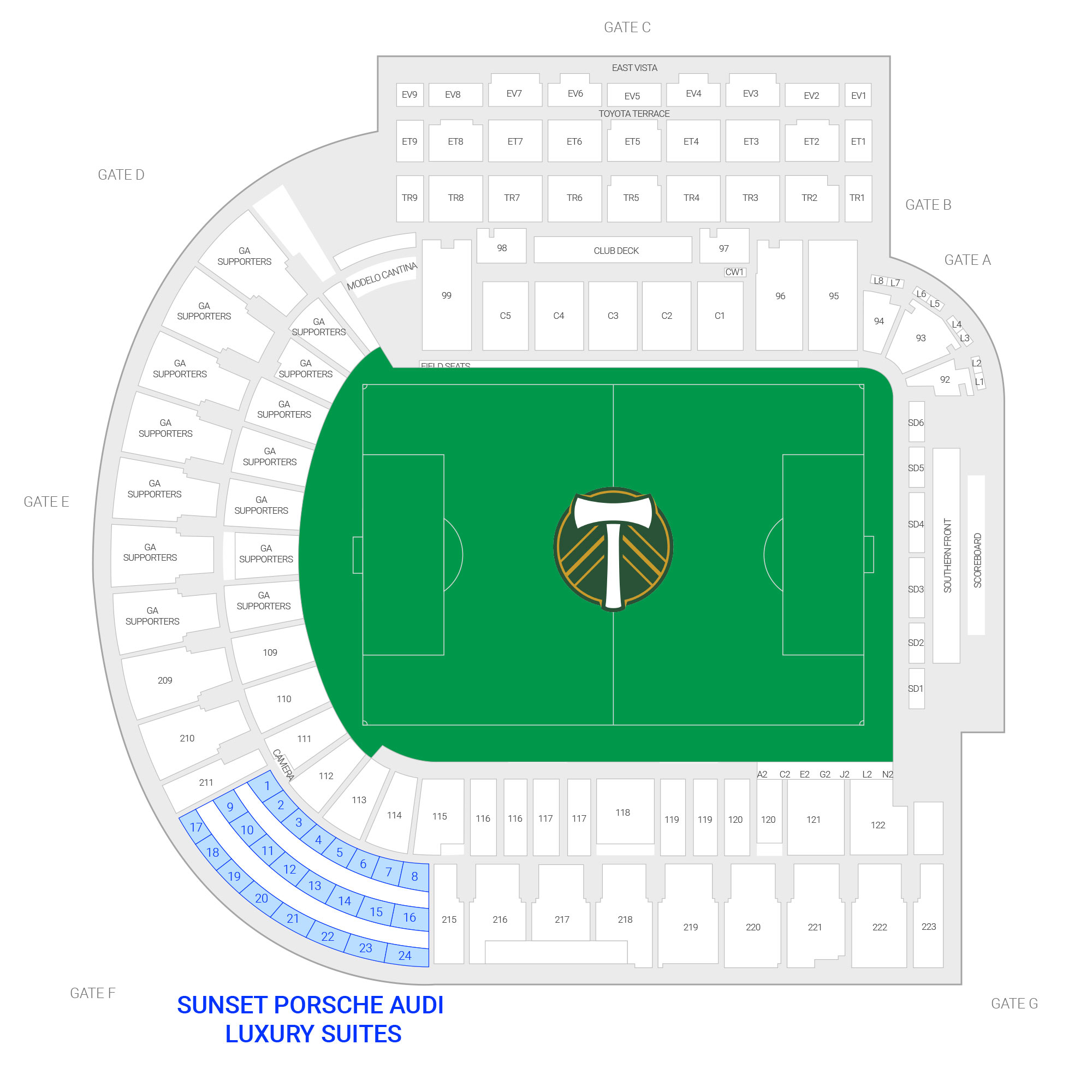 Providence Park /  Suite Map and Seating Chart