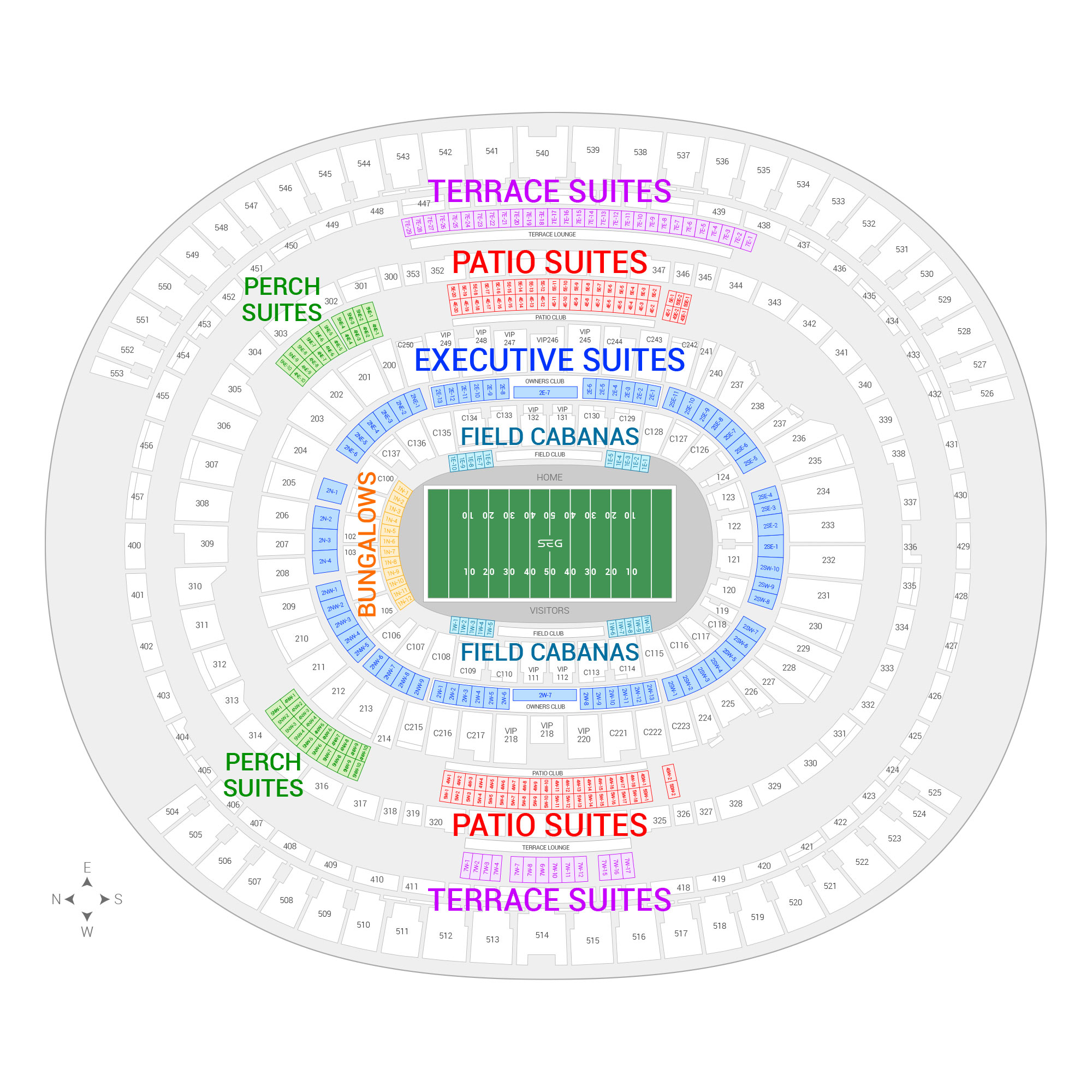 SoFi Stadium / 2023 College Football Playoff National Championship Suite Map and Seating Chart