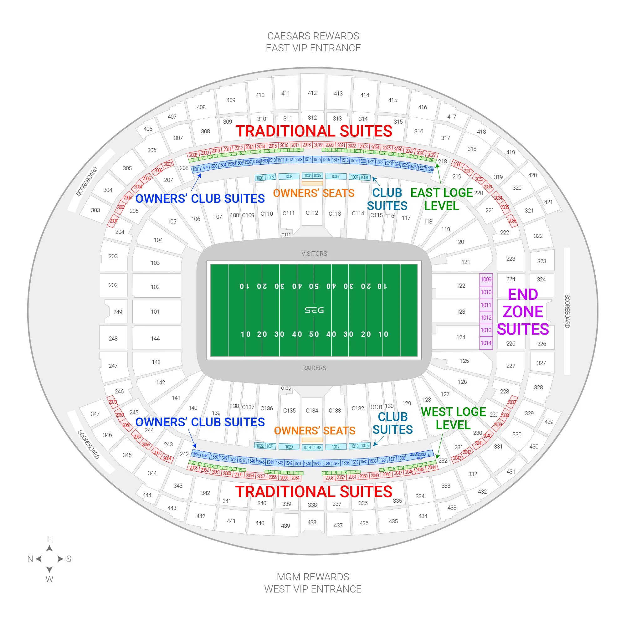 Allegiant Stadium / Las Vegas Raiders Suite Map and Seating Chart