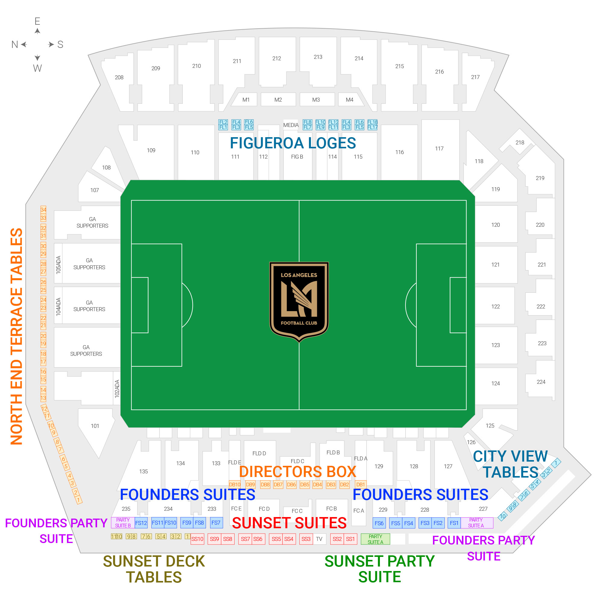 BMO Stadium / Los Angeles FC Suite Map and Seating Chart