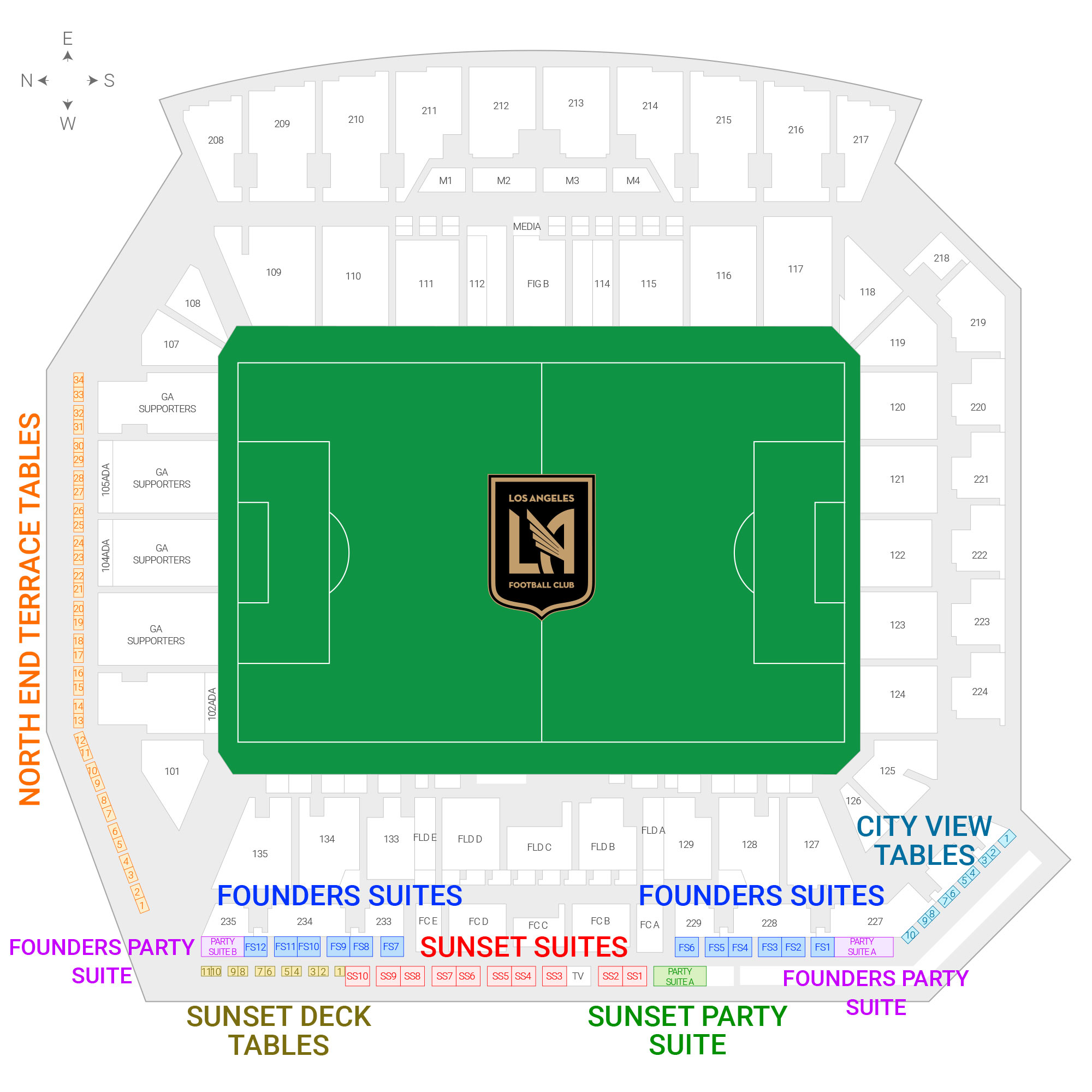BMO Stadium /  Suite Map and Seating Chart