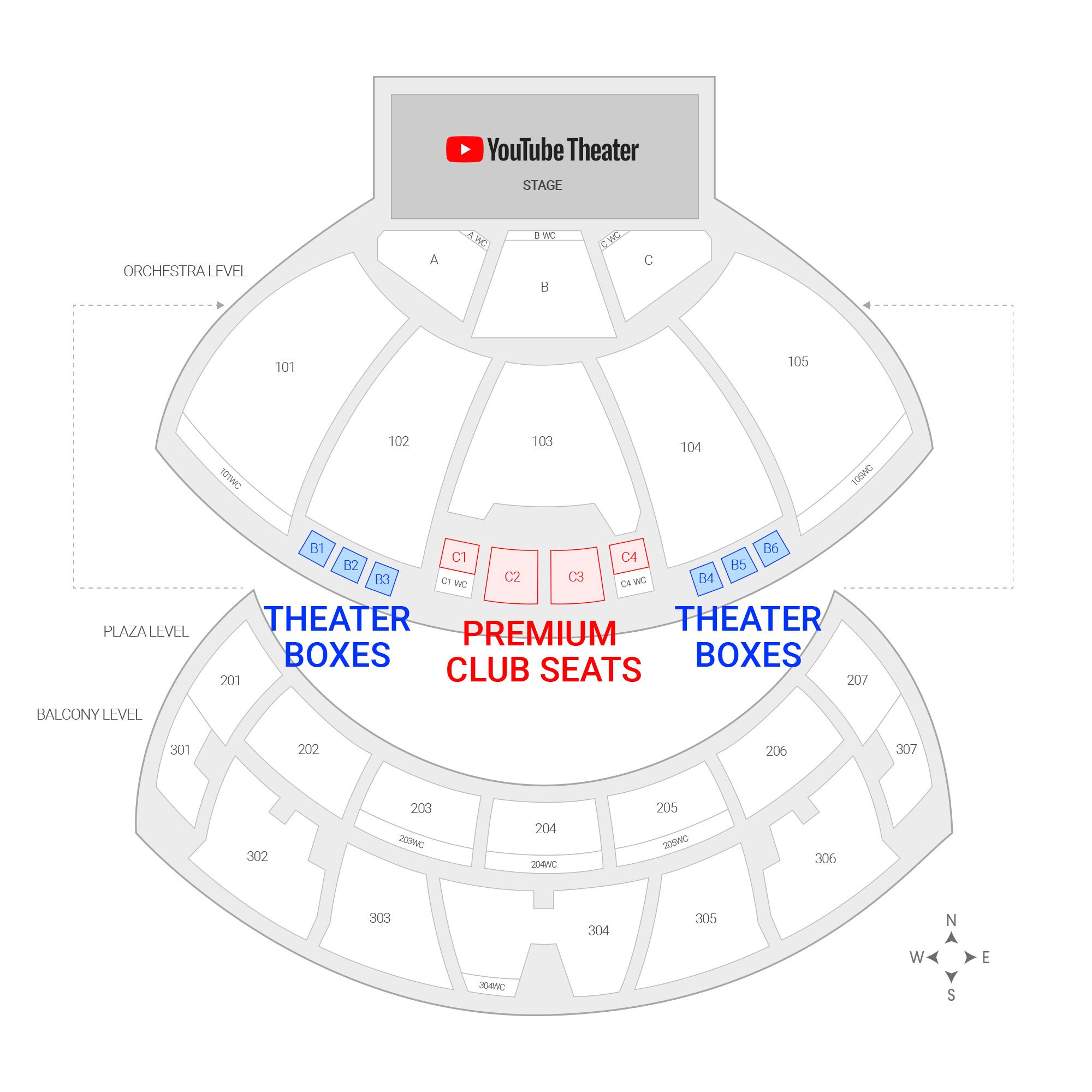 YouTube Theater /  Suite Map and Seating Chart