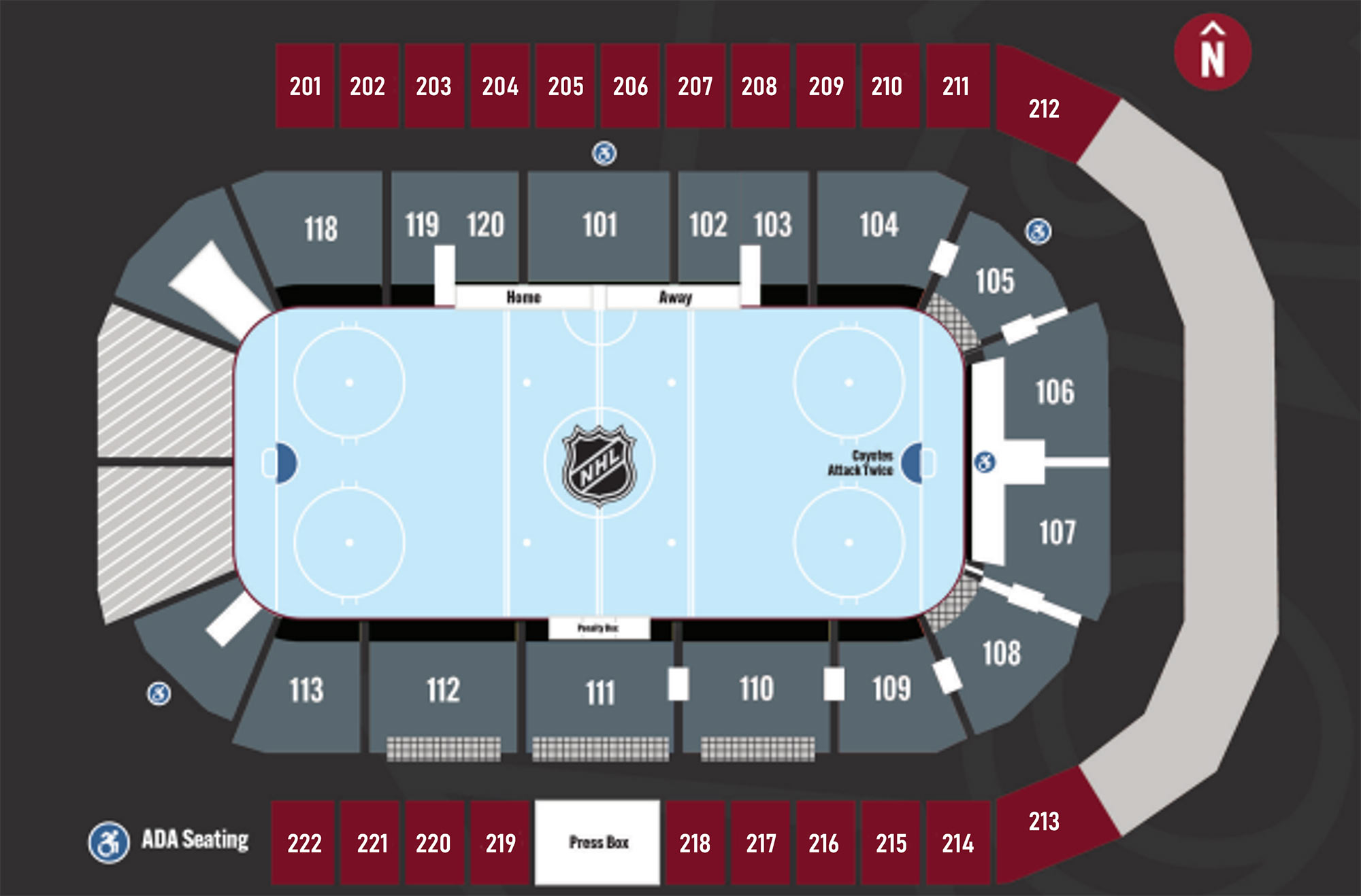 ASU Arena / Arizona Coyotes Suite Map and Seating Chart