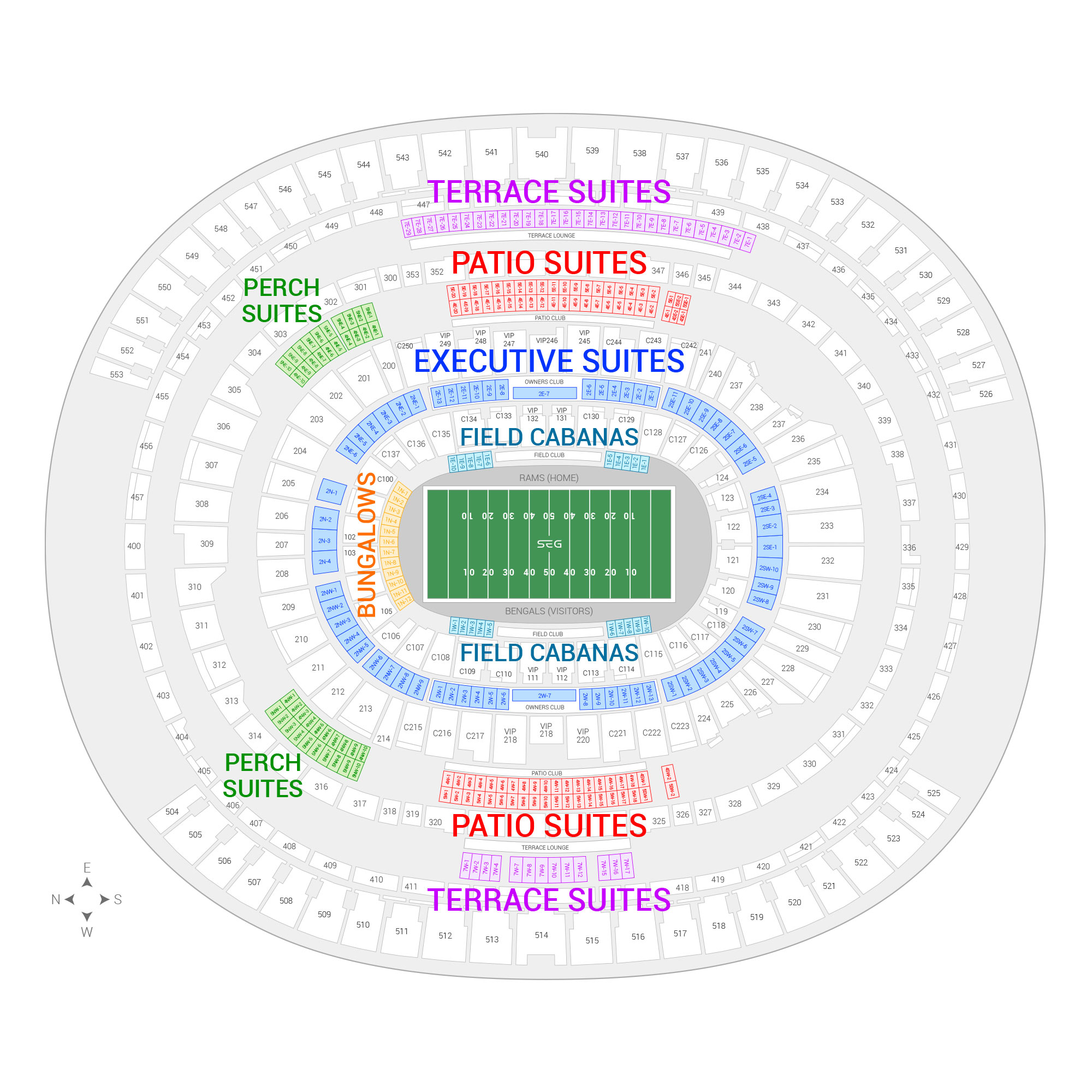 SoFi Stadium / Super Bowl LVI Suite Map and Seating Chart